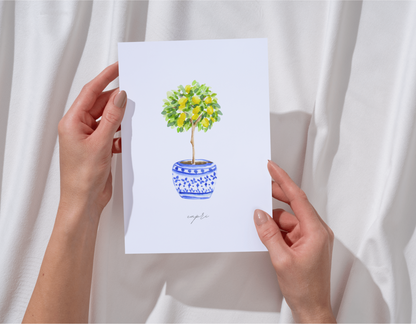 Capri Lemons Watercolor Art Prints-La Dolce Vita II