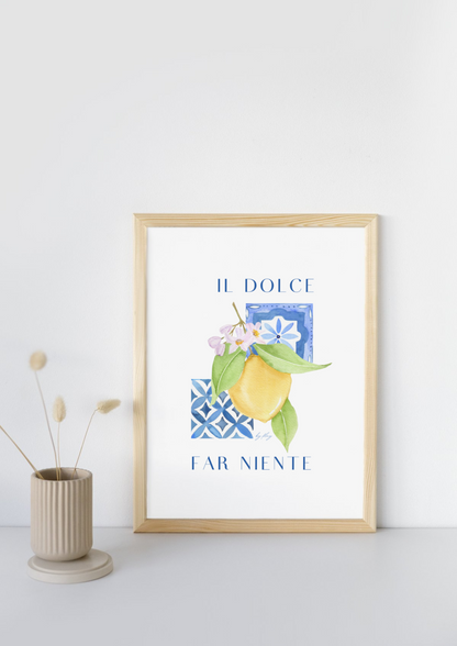 Amalfi Italy La Dolce Vita -  Lemons Watercolor Art Prints