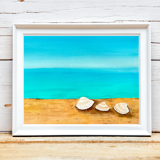 "Turquoise Bliss" - An Exquisite Beachscape Watercolor Painting