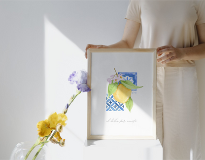 Capri Lemons Watercolor Art Prints-La Dolce Vita II