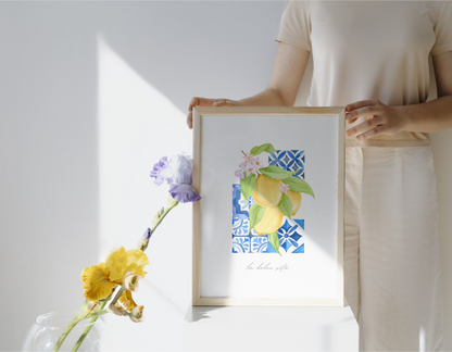 Capri Lemons Watercolor Art Prints-La Dolce Vita II