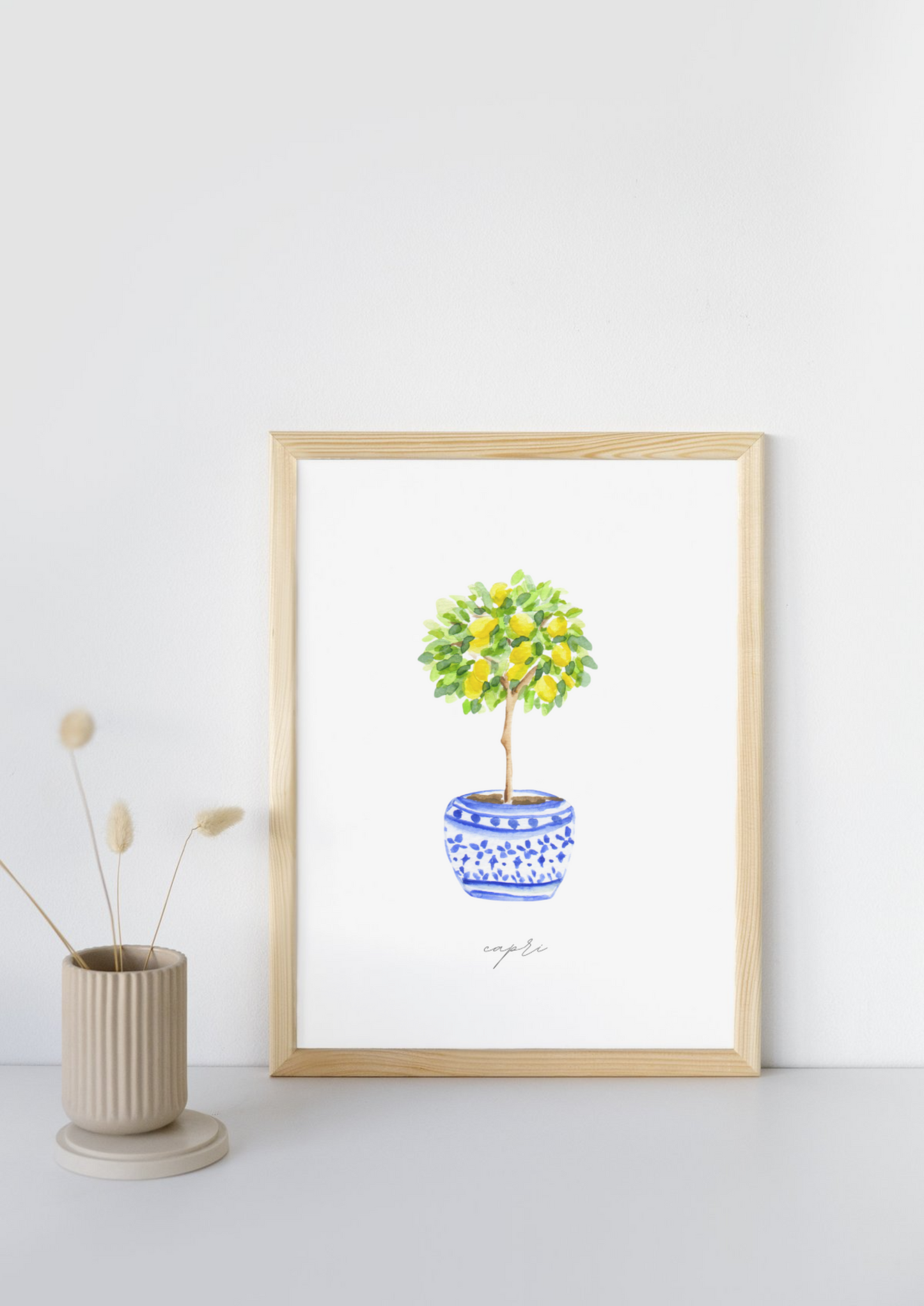 Capri Lemons Watercolor Art Prints-La Dolce Vita II