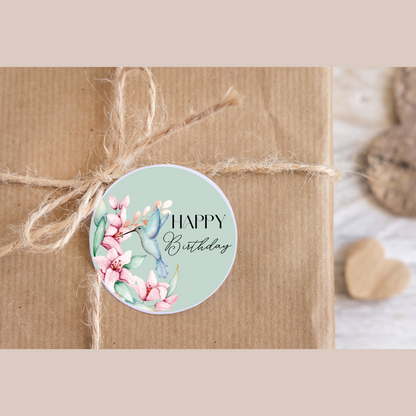 Happy Birthday Round Stickers -Adding a Touch of Artistic Elegance to Your World!